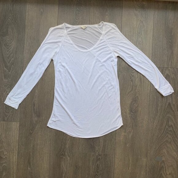 Aritzia Wilfred Free Baume Baseball T-shirt 3/4 Length Sleeve White Size XS - Picture 8 of 14